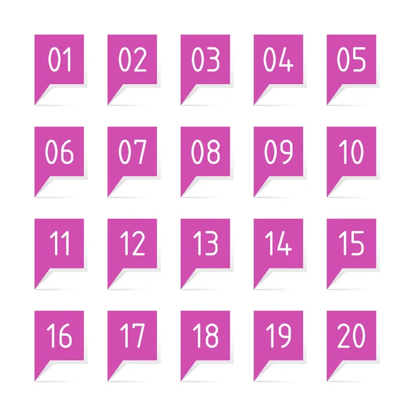 numaraları ile mor etiketleri