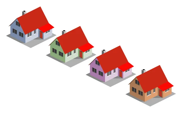 Čtyři domy — Stockový vektor