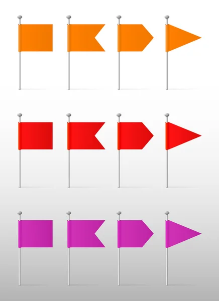 Twelve colored flags — Stock Vector