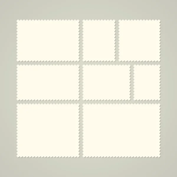 Conjunto de selos postais em branco — Vetor de Stock