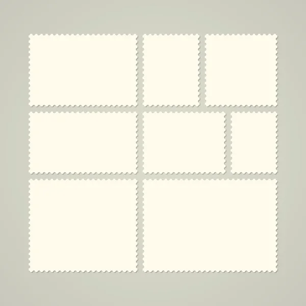 Conjunto de sellos postales en blanco — Vector de stock