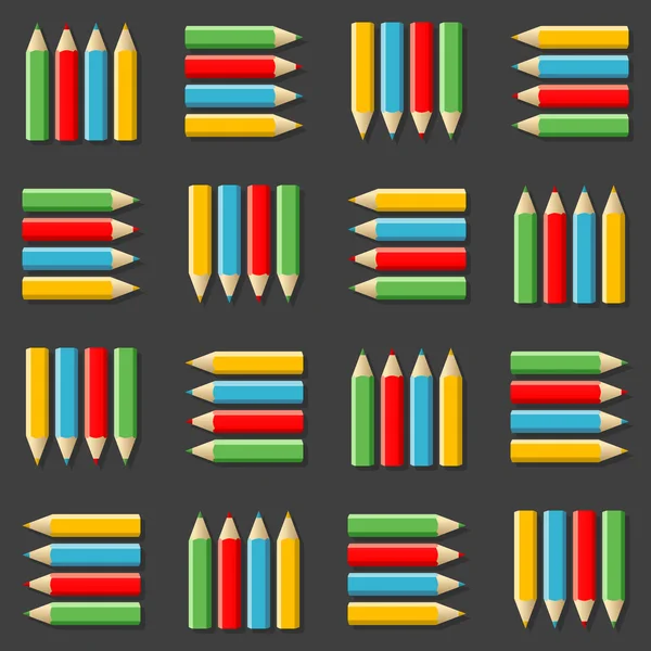 Skolan bakgrund med färgpennor — Stock vektor