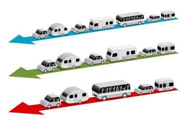 karavanlar ve otobüs