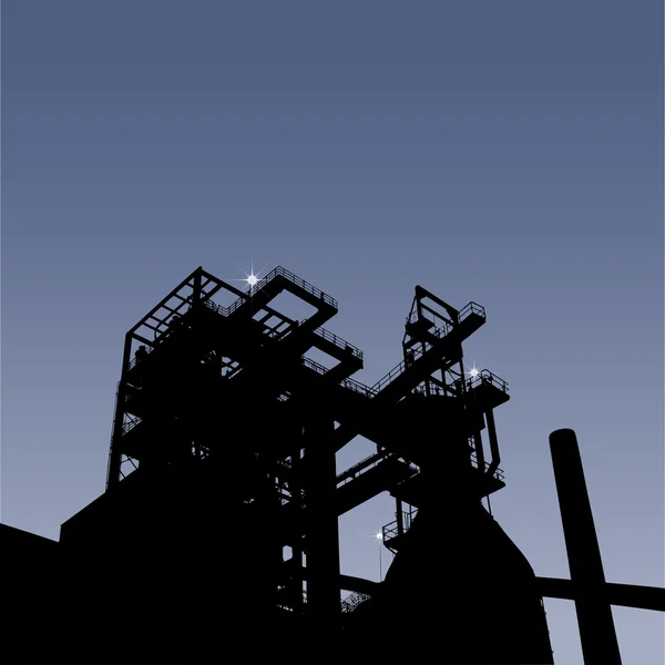 Silhouette d'une usine — Image vectorielle