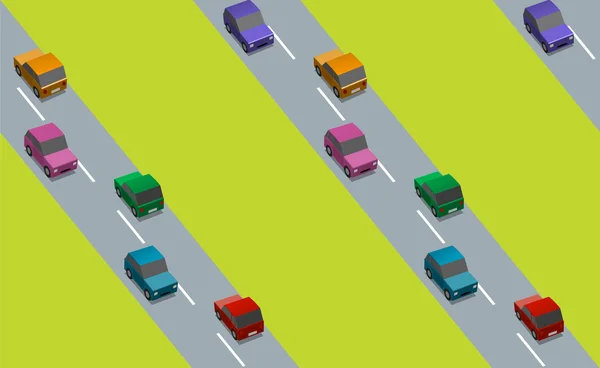 Carreteras con coches — Vector de stock