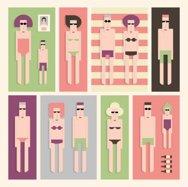 Kumsaldaki insanlar.