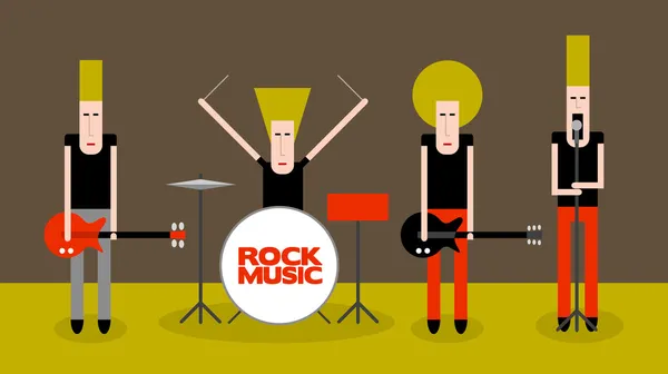 Rock musicians — Stock Vector