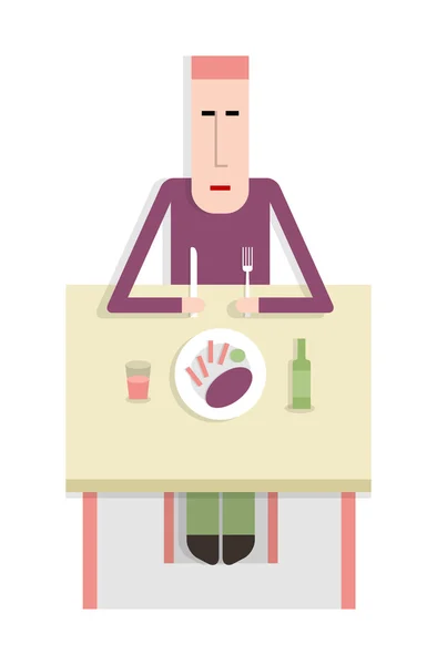 Man in restaurant — Stock Vector