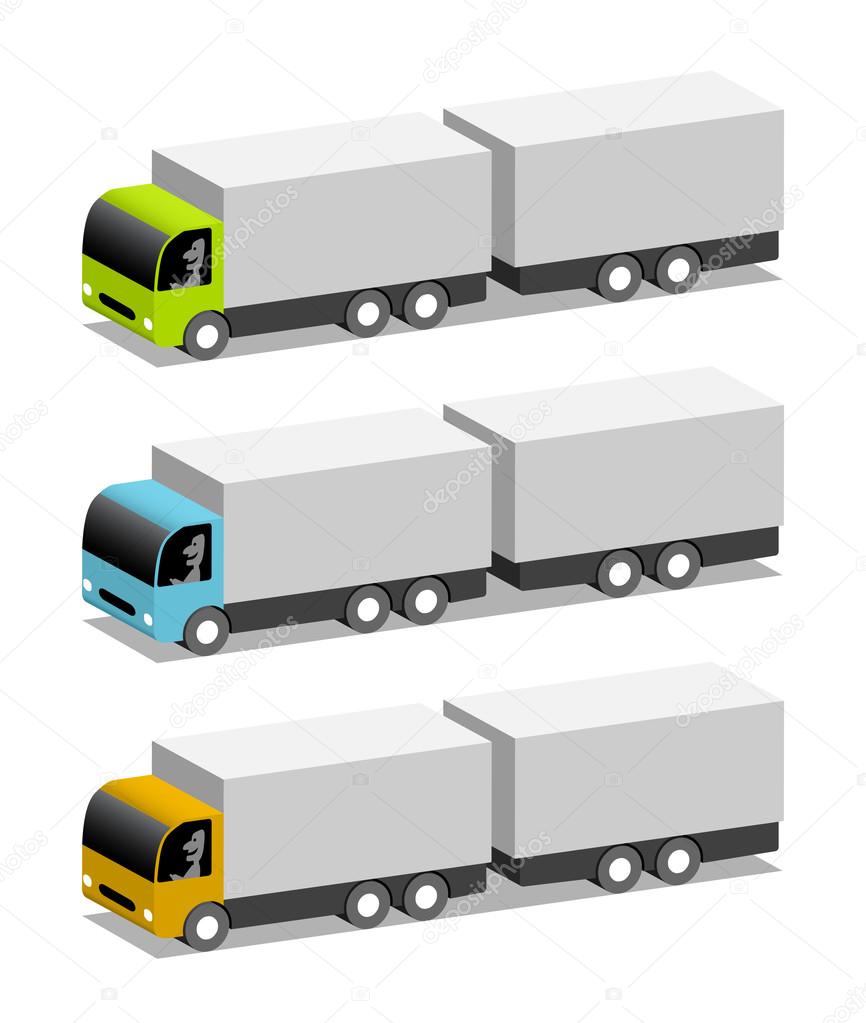 caminhões com trailers vetor