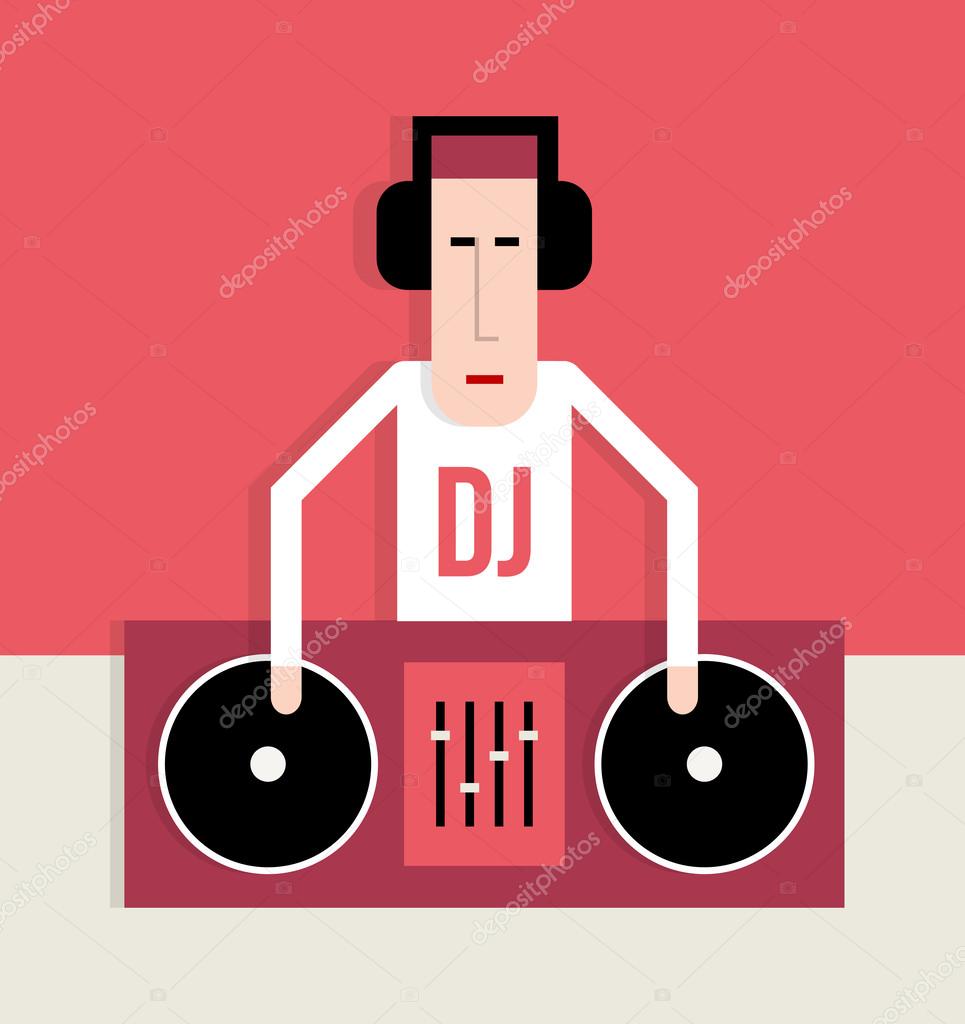 DJ with turntables