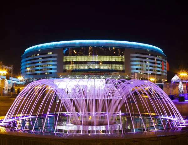 Minsk Arena at night, Belarus — Stock Photo, Image