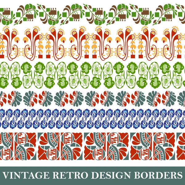 Vintage border set for design — Stock Vector