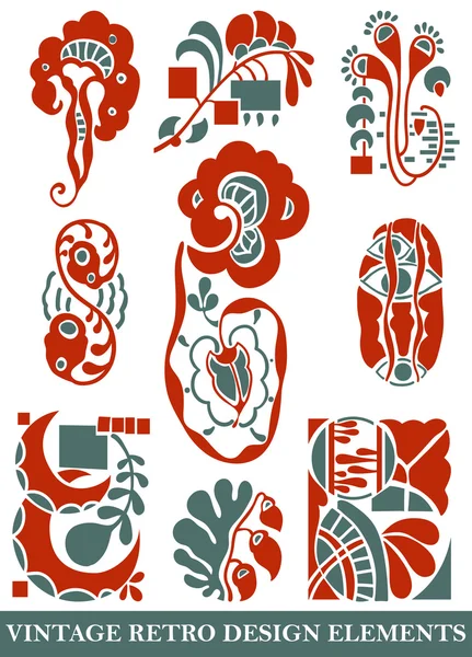 Set of design elements in vintage style — Stock Vector