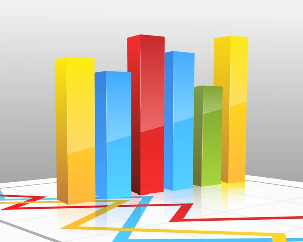 Gráfico de barras vectoriales coloreadas — Vector de stock