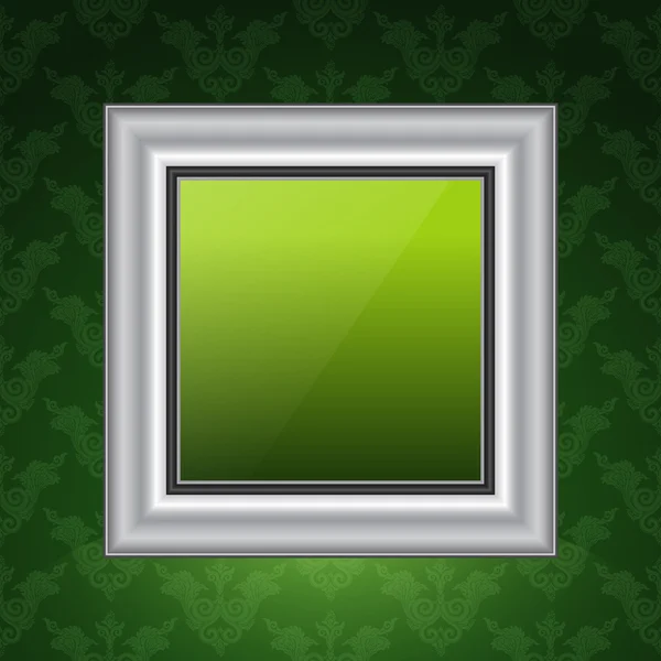 Imagem moldura papel de parede fundo. Verde —  Vetores de Stock