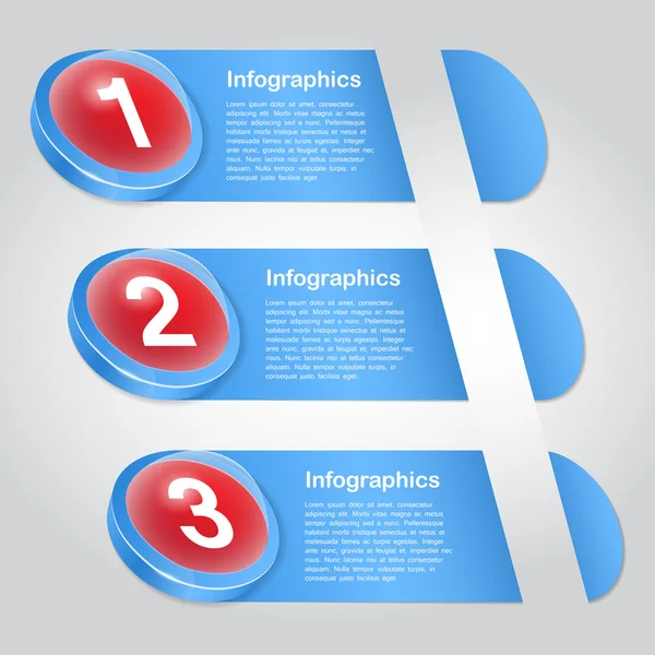 Uno dos tres - iconos de progreso durante tres pasos — Archivo Imágenes Vectoriales