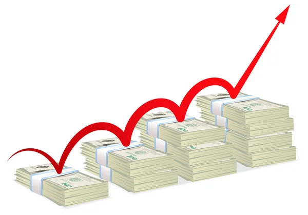 Tema de negócios com dinheiro — Vetor de Stock