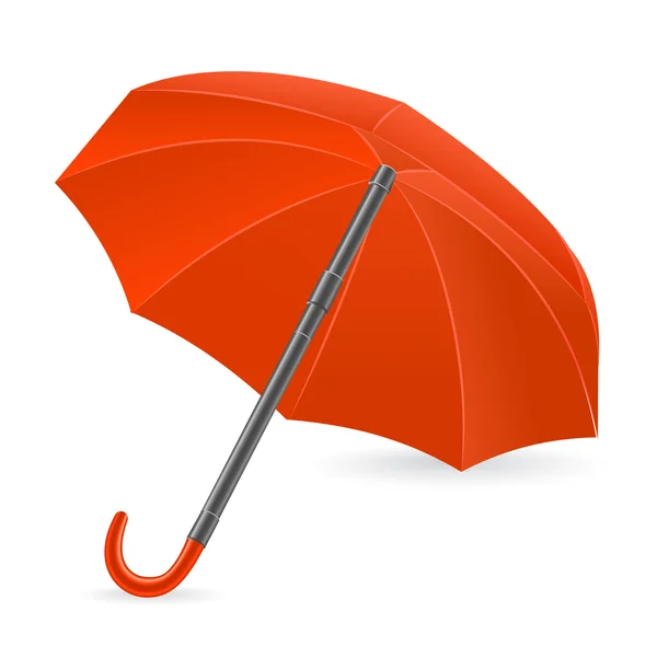 O guarda-chuva vermelho representado em um fundo branco — Vetor de Stock