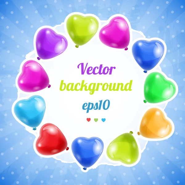 Holiday bakgrund med färgglada ballonger. — Stock vektor