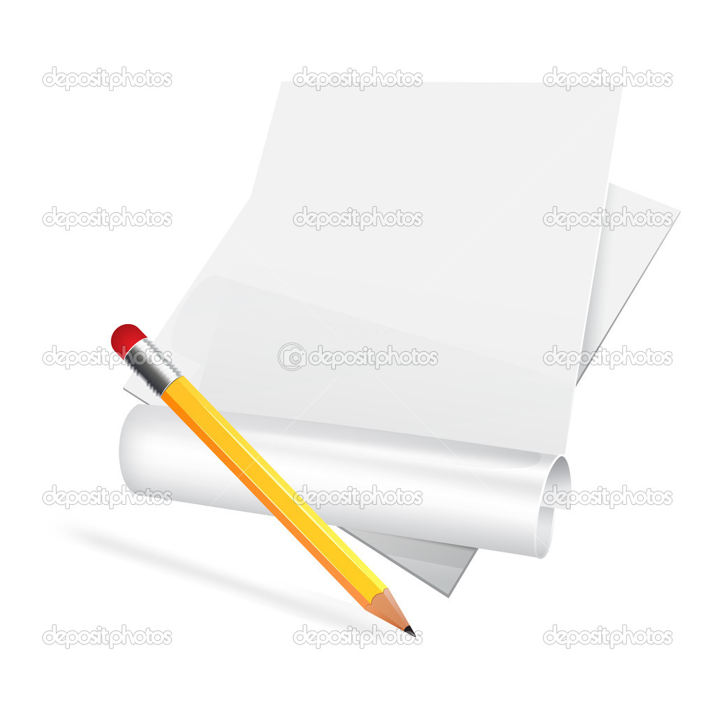 Paper scroll with pensil.