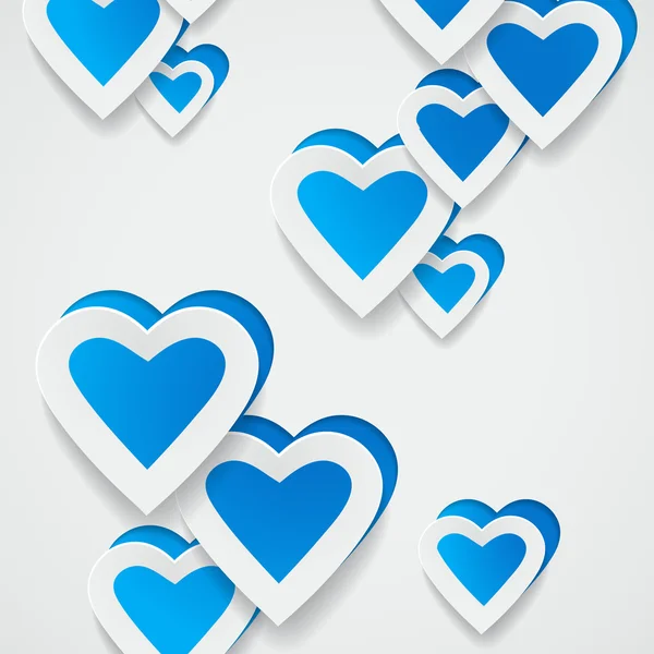 Paper blauw hart achtergrond — Stockvector