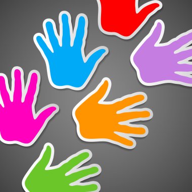 Colorful background of child hand clipart