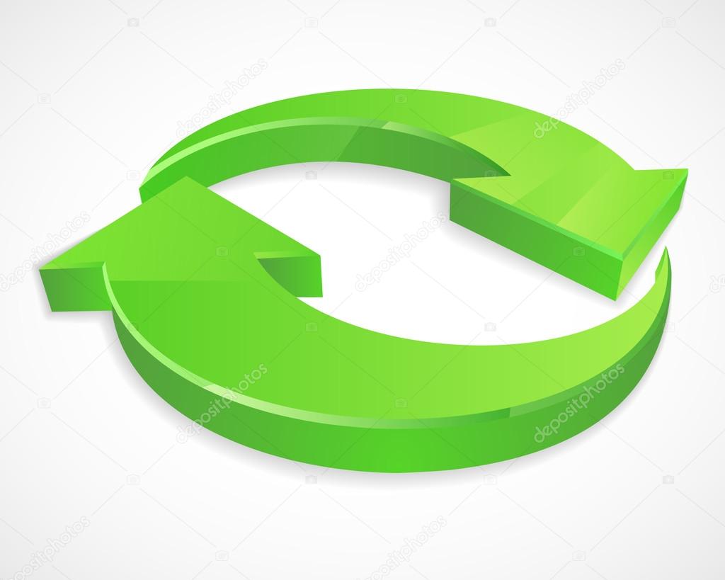 Two circular arrows 3D logos