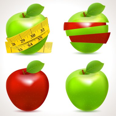 Set of apple icons. Vector clipart