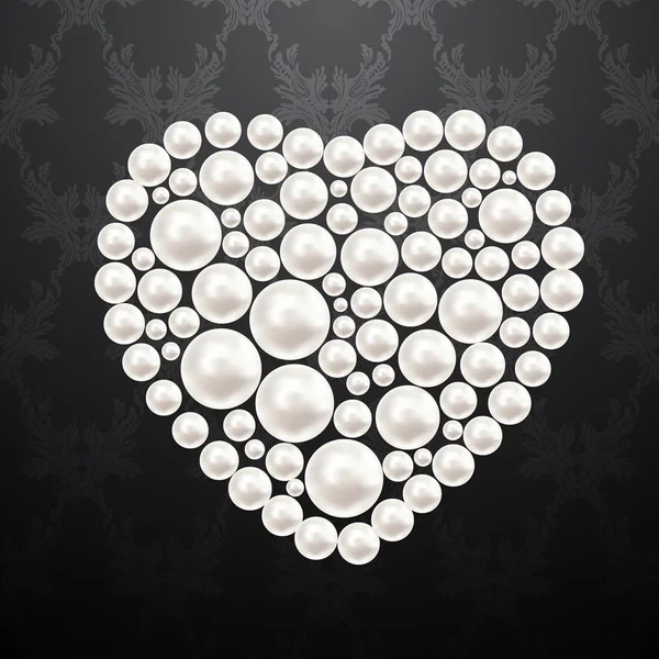 Pearl heart. Vector illustration. — Stock Vector