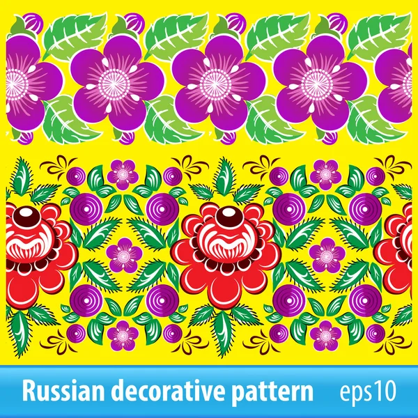 Seamless patterns in traditional russian style — Stock Vector