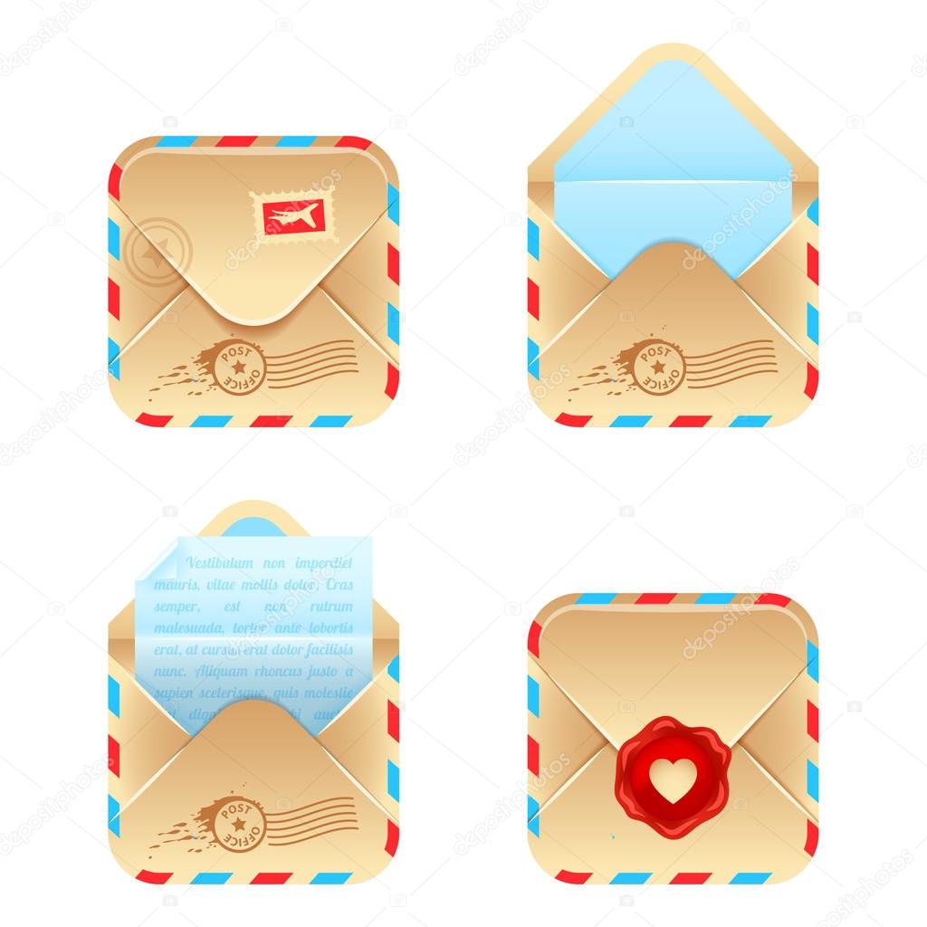 Vector envelope icon set