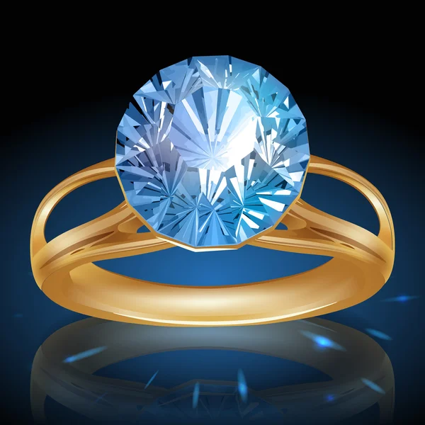 Diamante brilhante anel brilhante. Vetor — Vetor de Stock