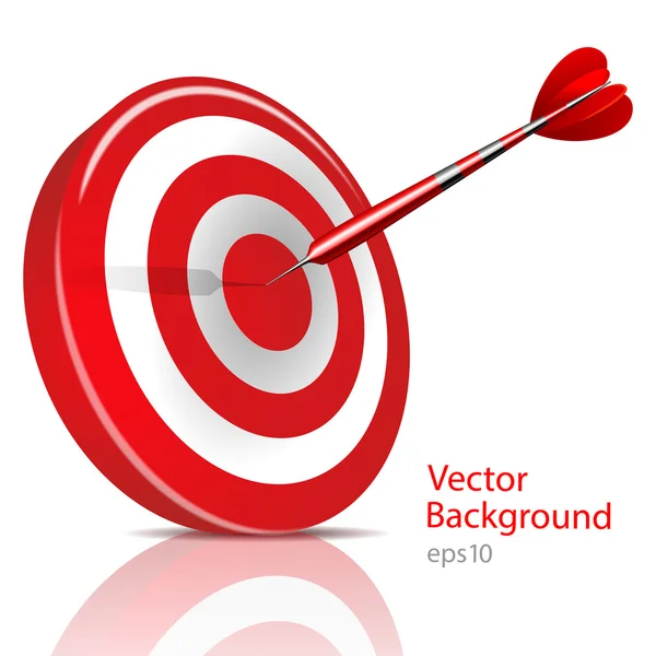 Dart Hitting A Target, Vector Background — Stock Vector