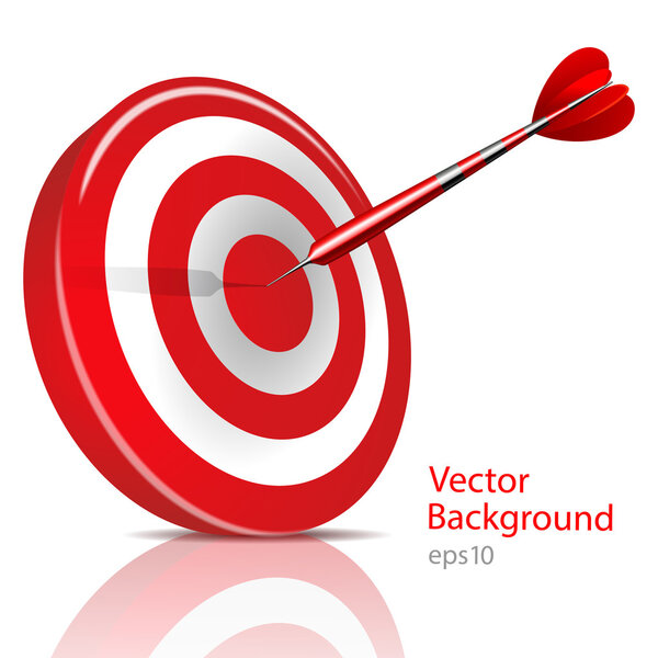 Dart Hitting A Target, Vector Background