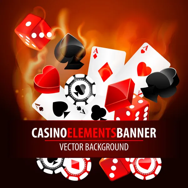 Vector illustration of casino elements — Stock Vector
