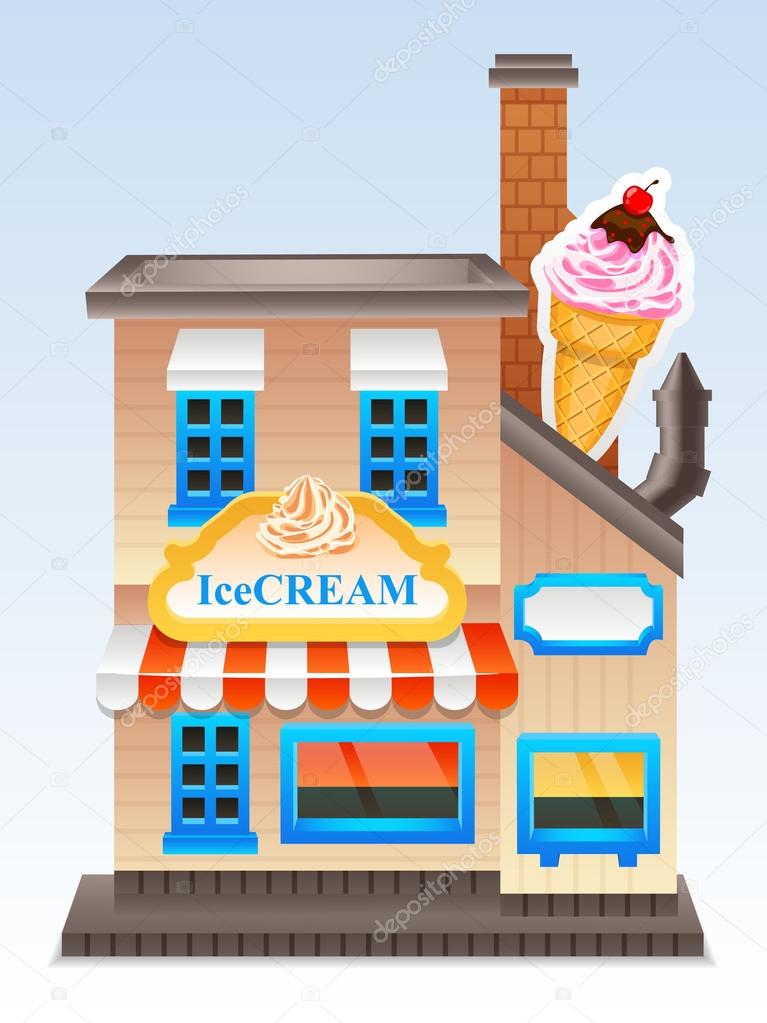 Vector ice cream store