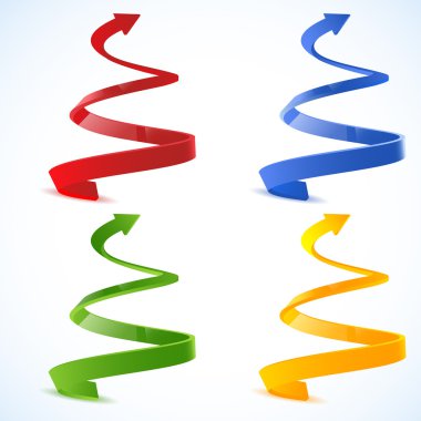 dört ok spiral 3d.