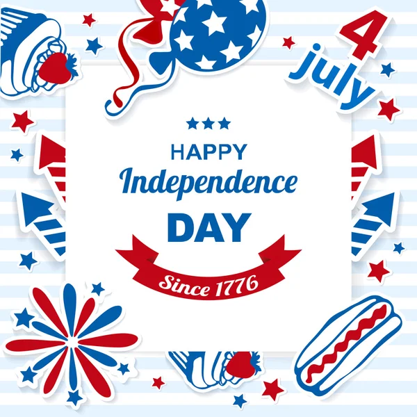 4th july stickers background — Stock Vector