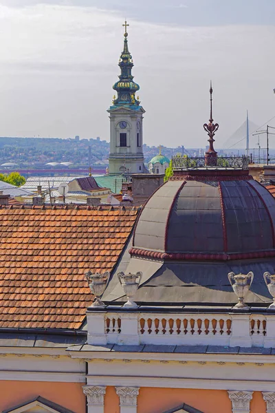 Torre Della Chiesa Belgrado Serbia Vista Panoramica — Foto Stock
