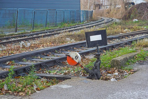 Järnvägsknapp Mekanisk Anordning Järnväg Serbien — Stockfoto
