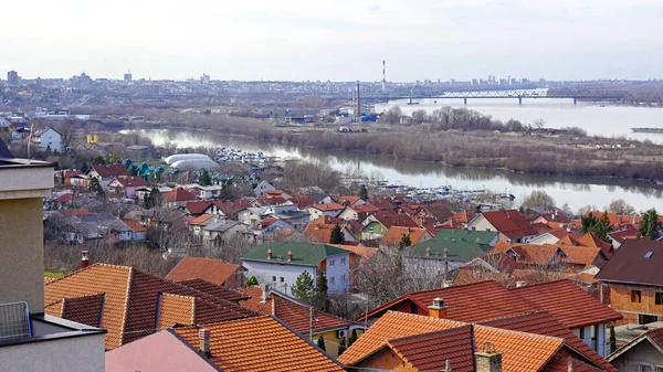 Stadtbild Der Donau Von Visnjica Belgrad Serbien — Stockfoto