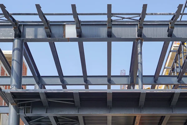 Neue Stahlträger Konstruktion Für Neuen Wolkenkratzer — Stockfoto