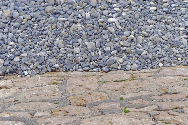 Grå Småsten Strand Medelhavet Kust Vid Franska Rivieran — Stockfoto