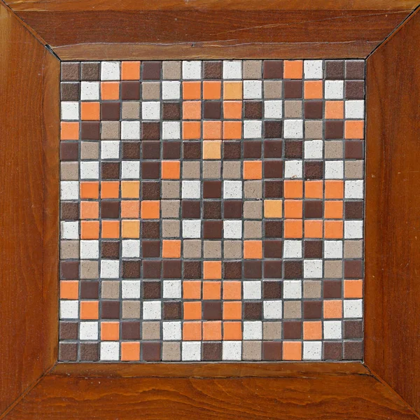 Pequenas Telhas Parede Mosaico Decoração Quadro Quadrado — Fotografia de Stock