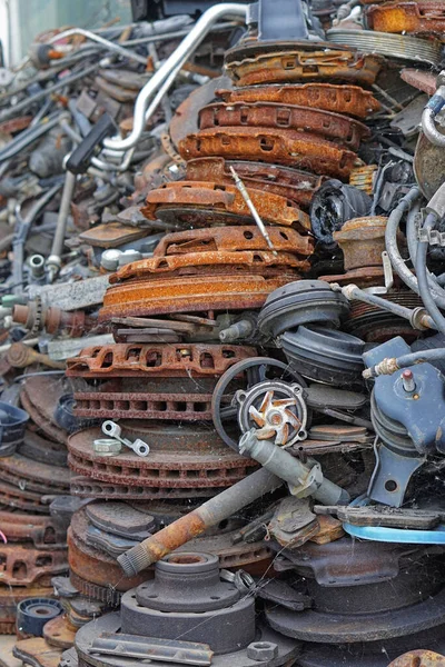 Rusty old clutch discs car parts scrap metal recycle