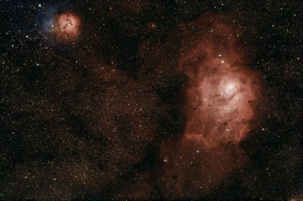 Lagoon and Trifid nebulae — Stock Photo, Image