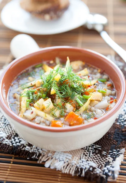 bir kasesi sebzeli buğday çorbası