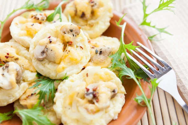 Potato pancakes with mushrooms — Stock Photo, Image