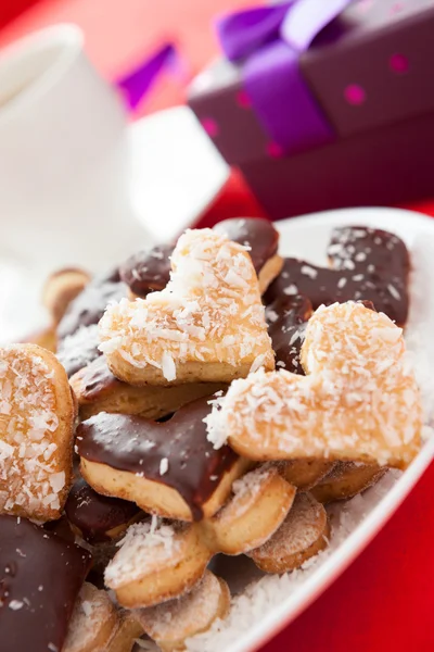 Heart shape cookies for Valentine's — Stock Photo, Image