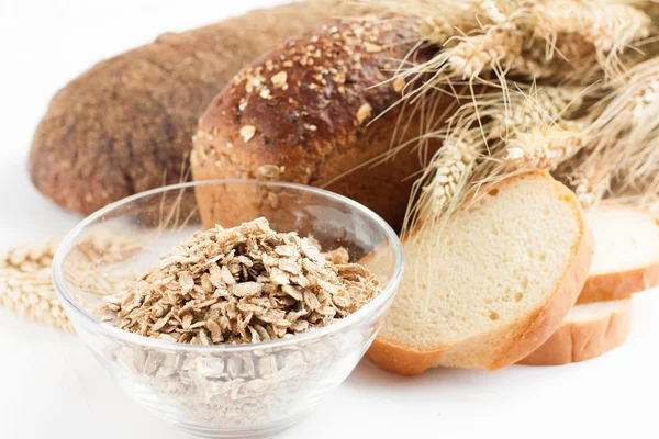 Склад продуктів пшениці та зерна — стокове фото